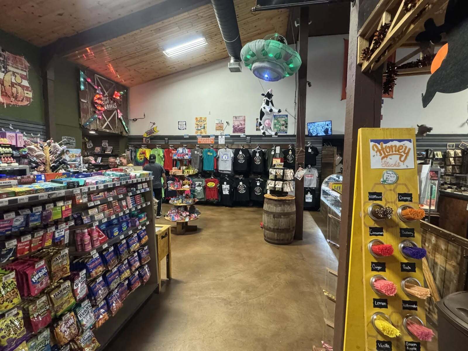 Interior of Uranus Fudge Factory and General Store in Uranus, Missouri.